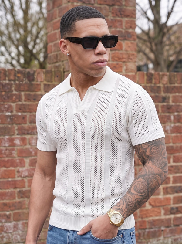 Men's Ice Silk Knit Polo – Breathable, Loose Fit