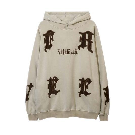 Retro Wash Gothic Embroidered Hoodie