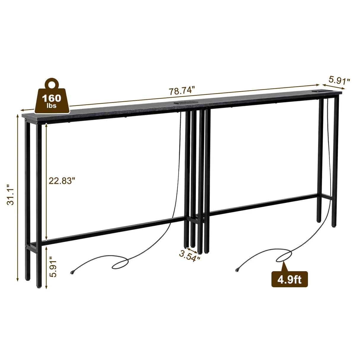 Console table dimensions