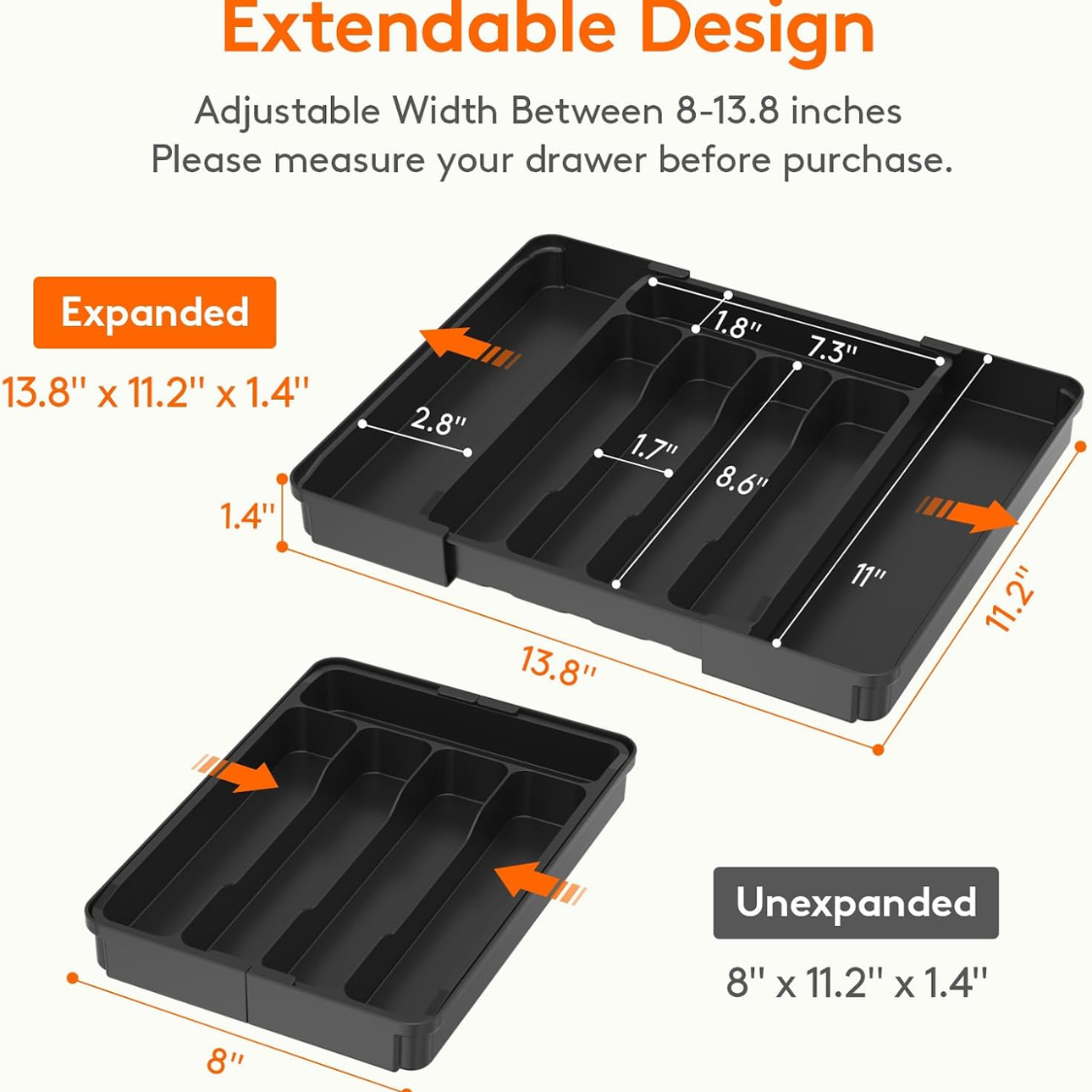 Expandable silverware drawer organizer
