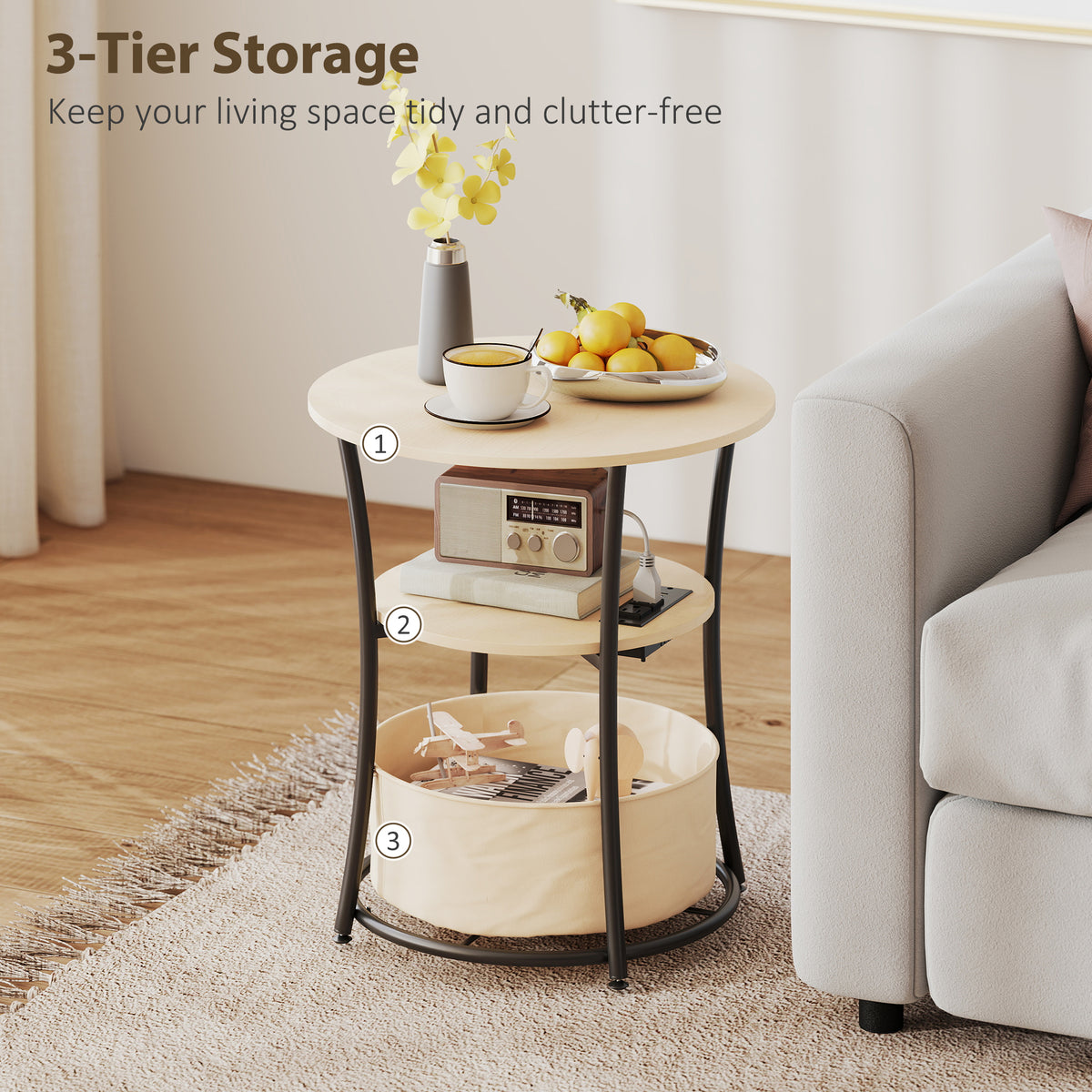 Three tiers of storage