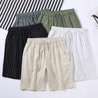 Vertical striped linen shorts in all five colours