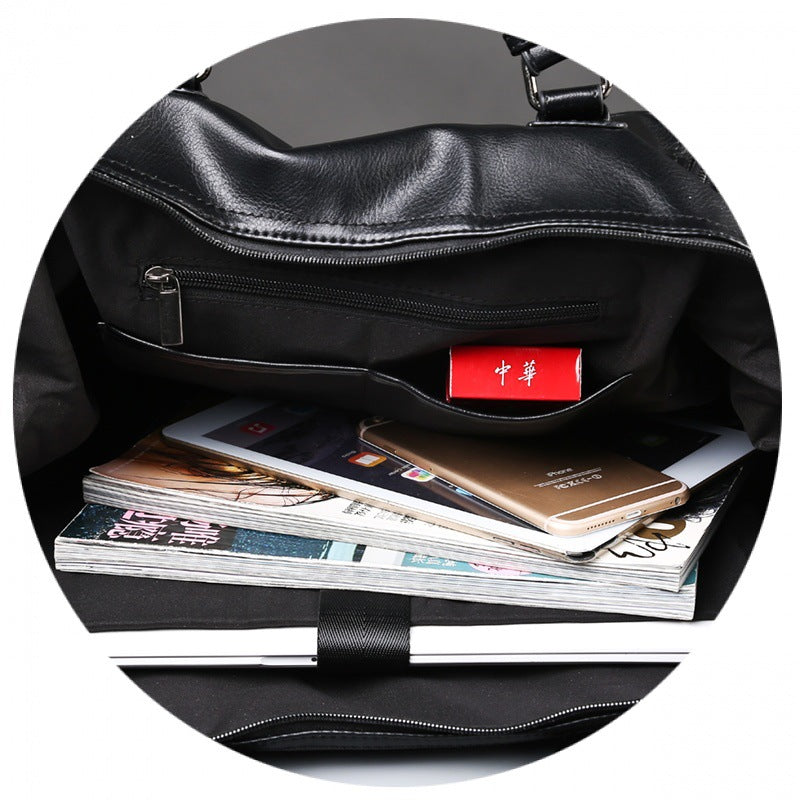Large-Capacity Leather Travel Duffel Bag – Business, Gym & Weekender for Men