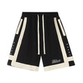 Contrast Stripe Hip-Hop Shorts – Colour-Block, Star Detail