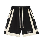 Contrast Stripe Hip-Hop Shorts – Colour-Block, Star Detail