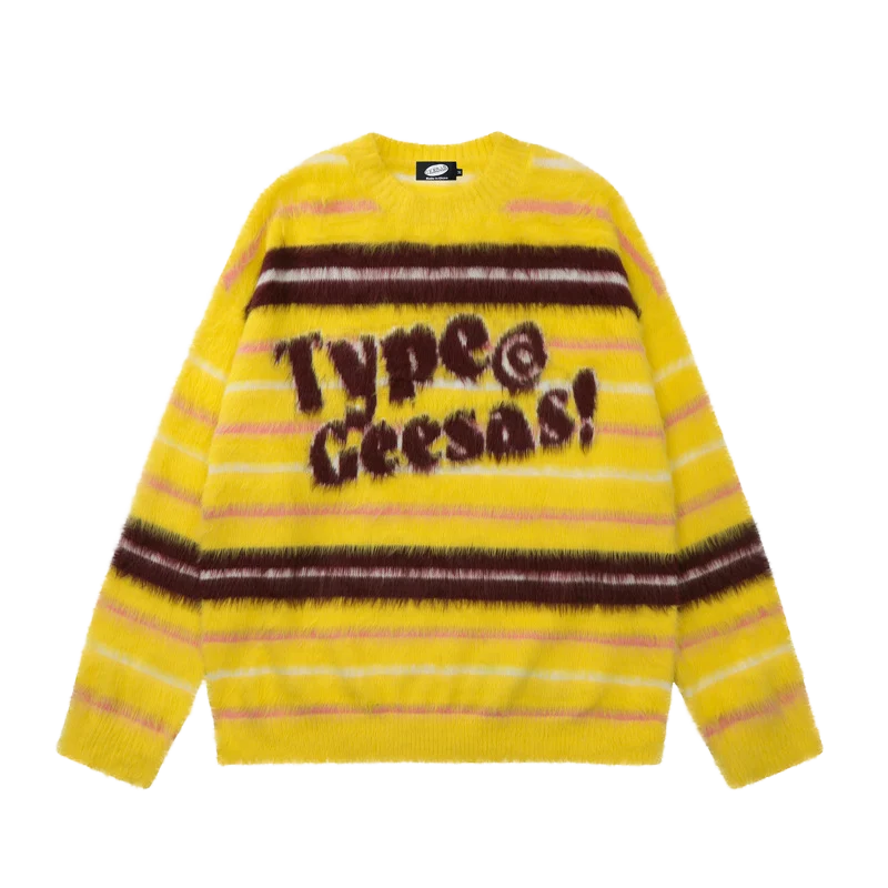 Type Geesas Striped Fuzzy Sweater