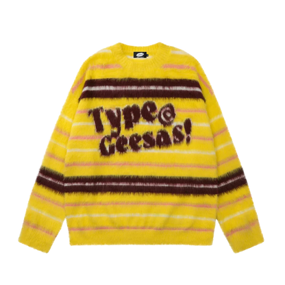 Type Geesas Striped Fuzzy Sweater
