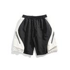 Colour-block stitched shorts front view