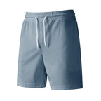 Blue corduroy drawstring shorts