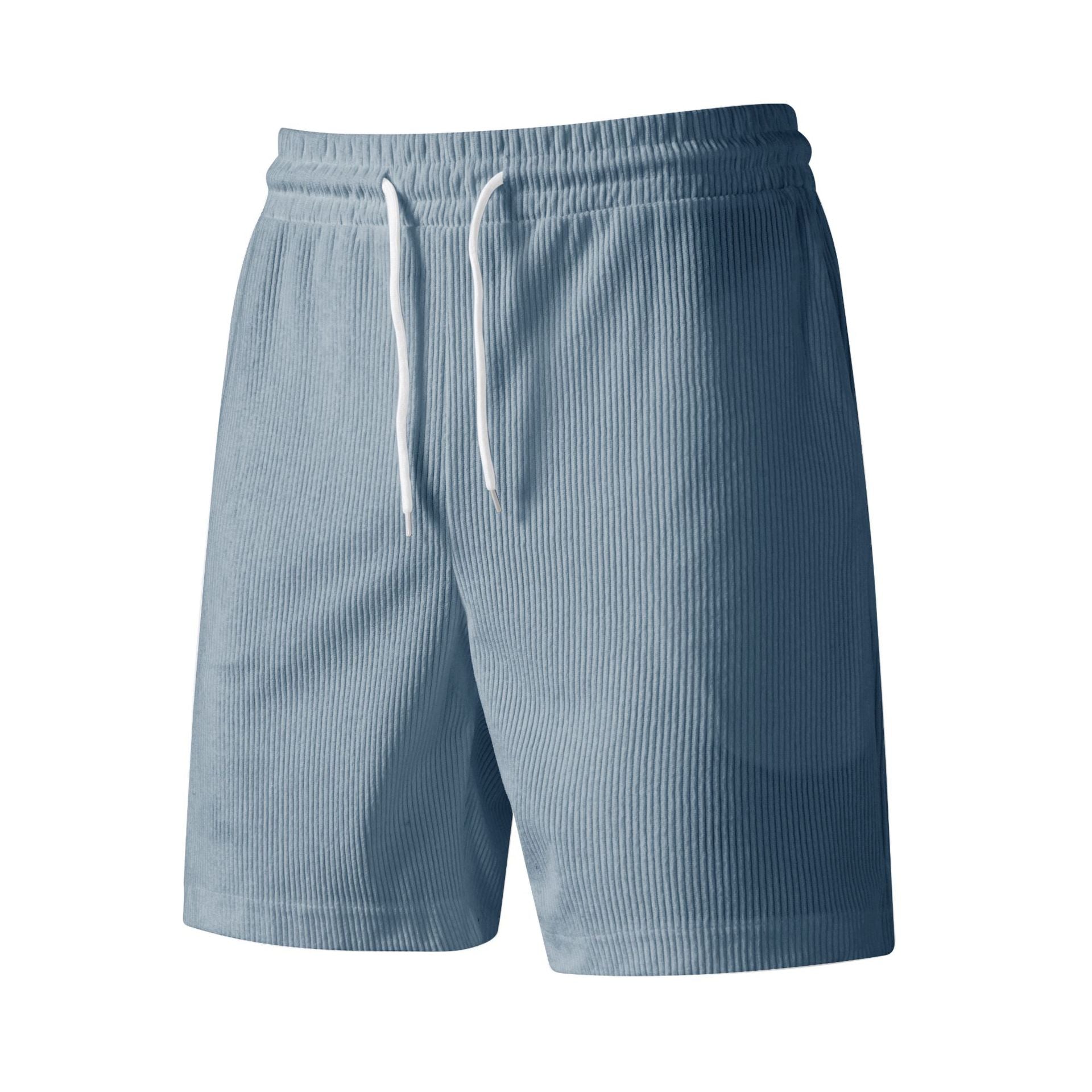 Blue corduroy drawstring shorts
