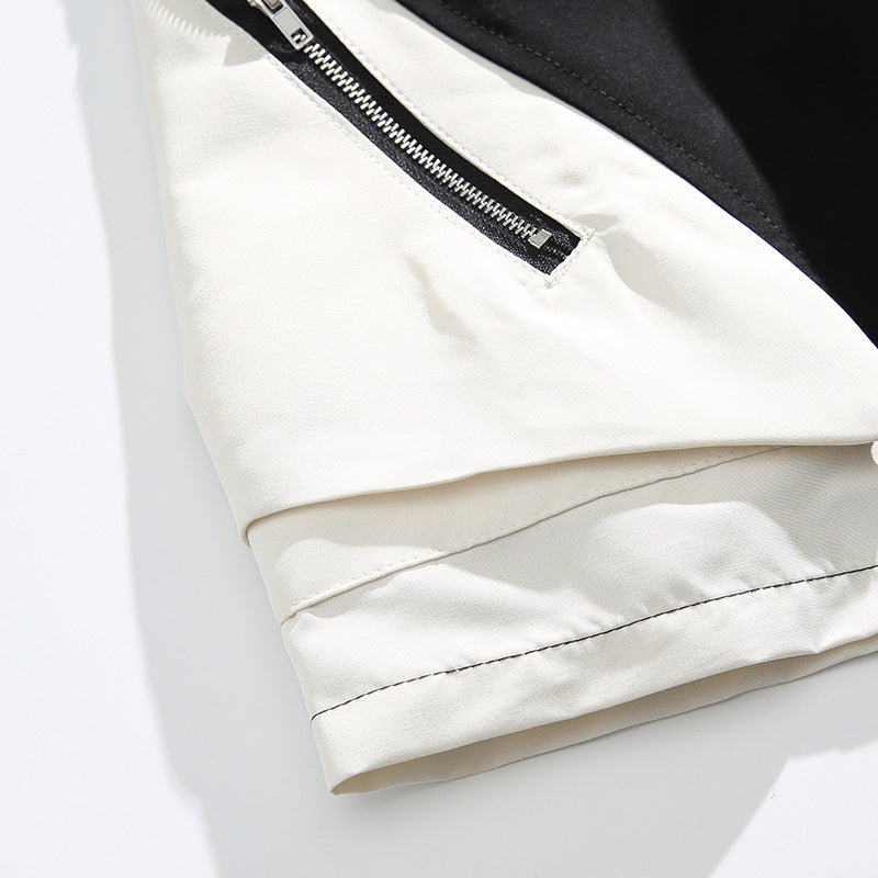 White side panel and zip pocket detail