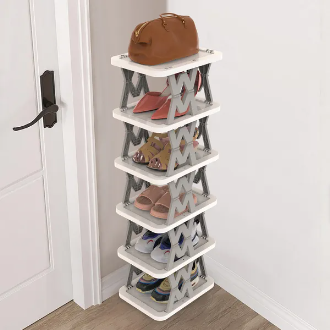 6-tier foldable narrow shoe rack