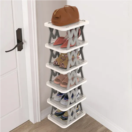 6-tier foldable narrow shoe rack
