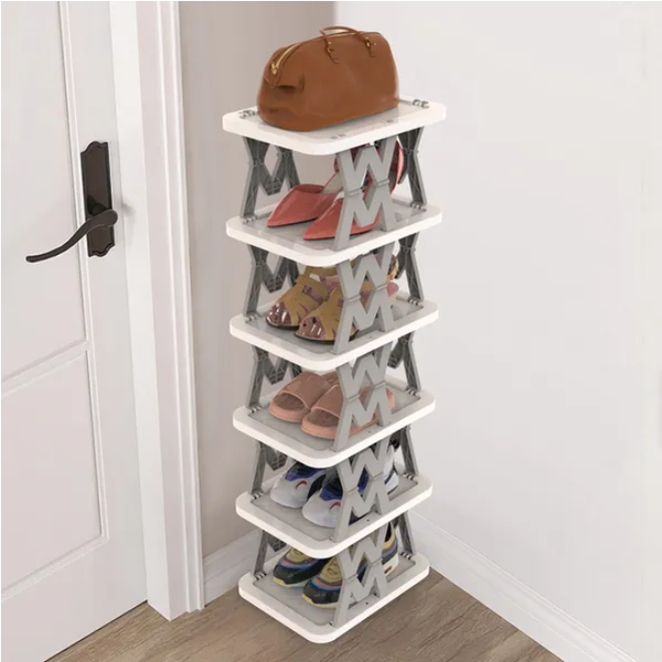 6-tier foldable narrow shoe rack