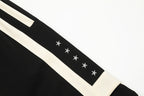 Contrast Stripe Hip-Hop Shorts – Colour-Block, Star Detail
