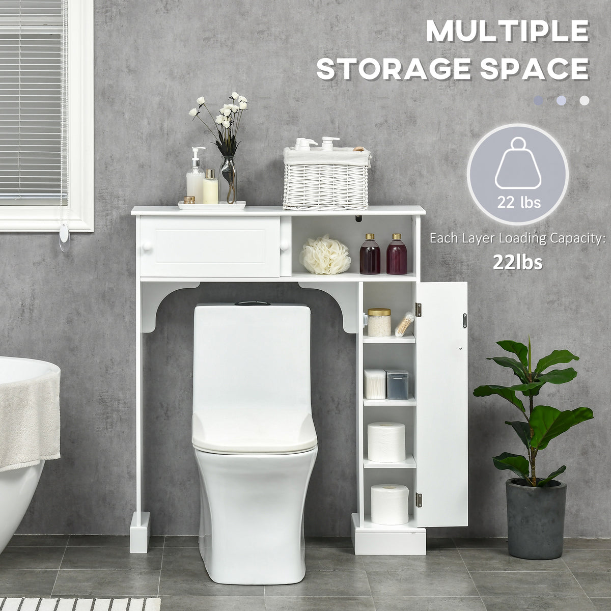 Over-the-toilet bathroom cabinet
