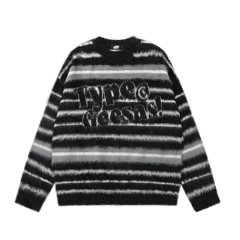 Type Geesas Striped Fuzzy Sweater