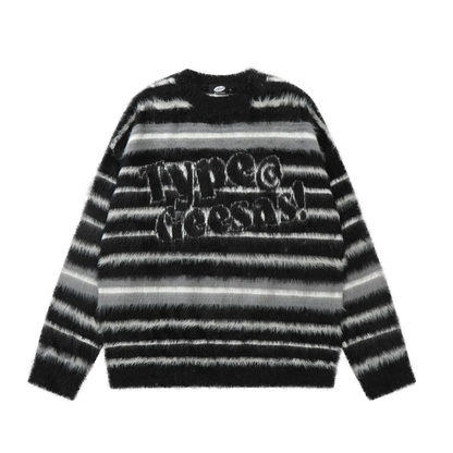 Type Geesas Striped Fuzzy Sweater
