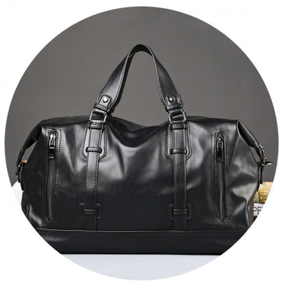 Large-Capacity Leather Travel Duffel Bag – Business, Gym & Weekender for Men