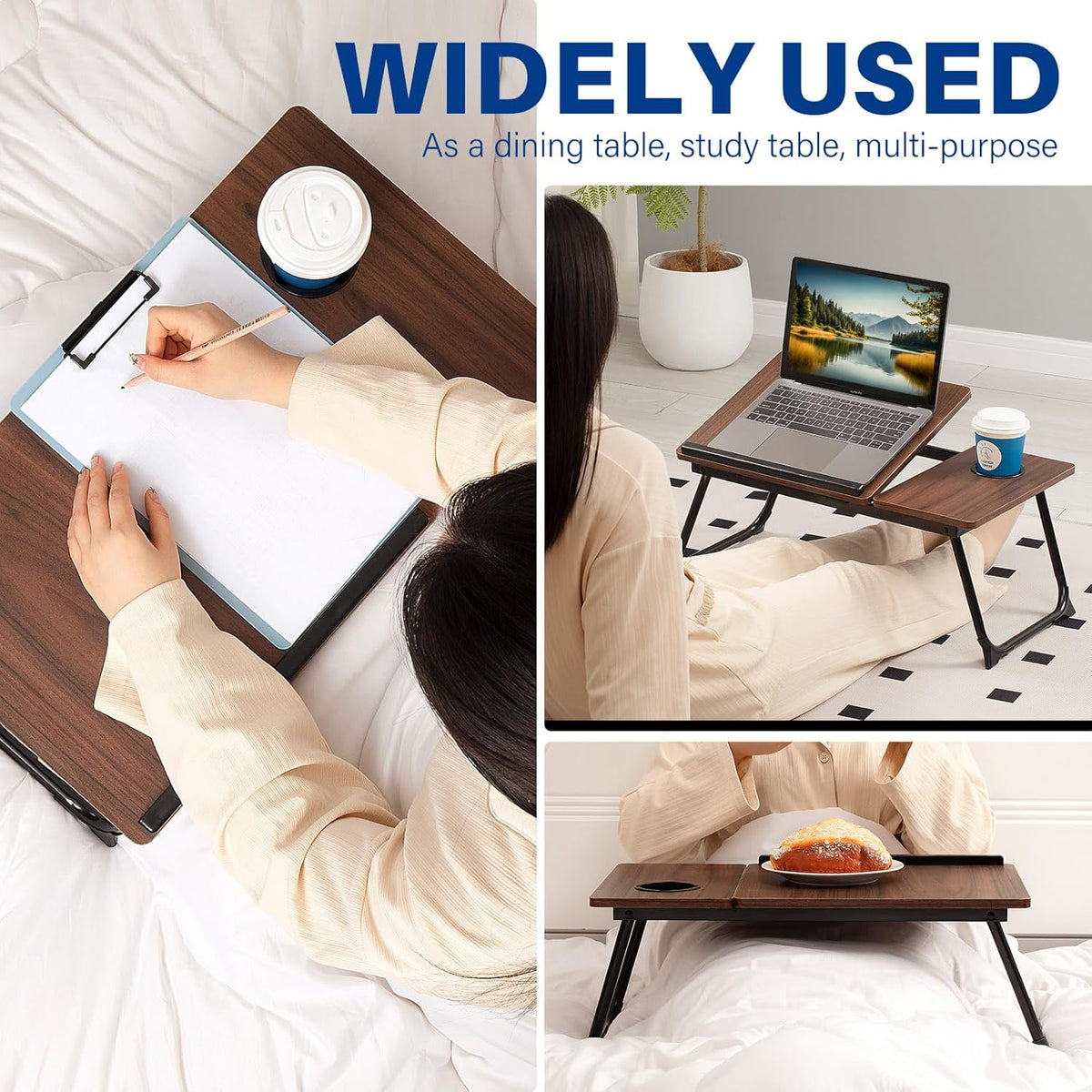 Lap desk used for writing, working and eating in bed