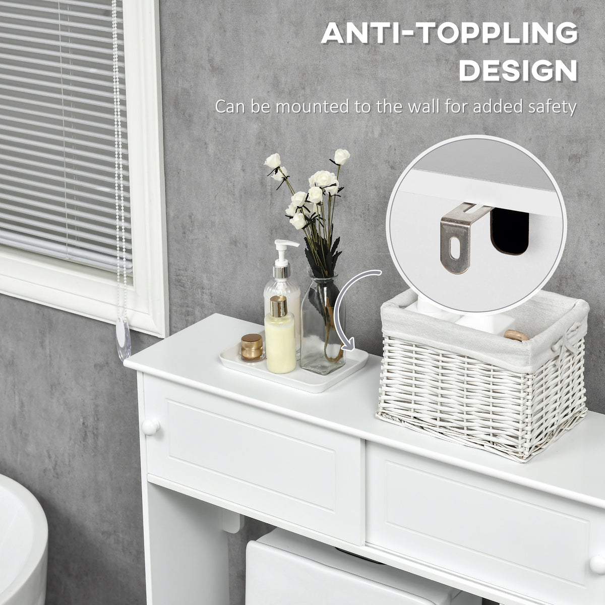 Over-the-toilet bathroom cabinet