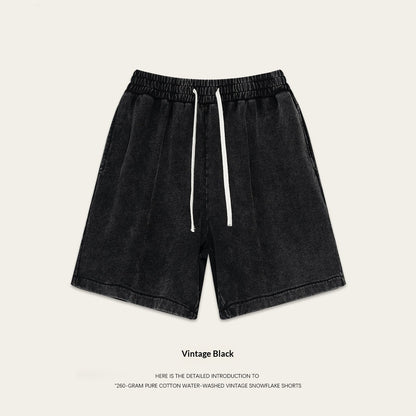 Retro Snowflake Capri Pants For Men And Women - Black
