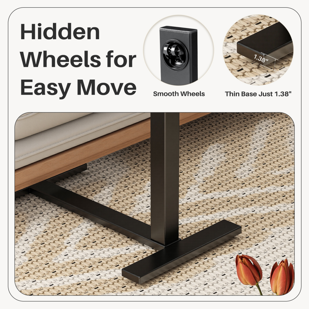 Hidden wheels for easy moving