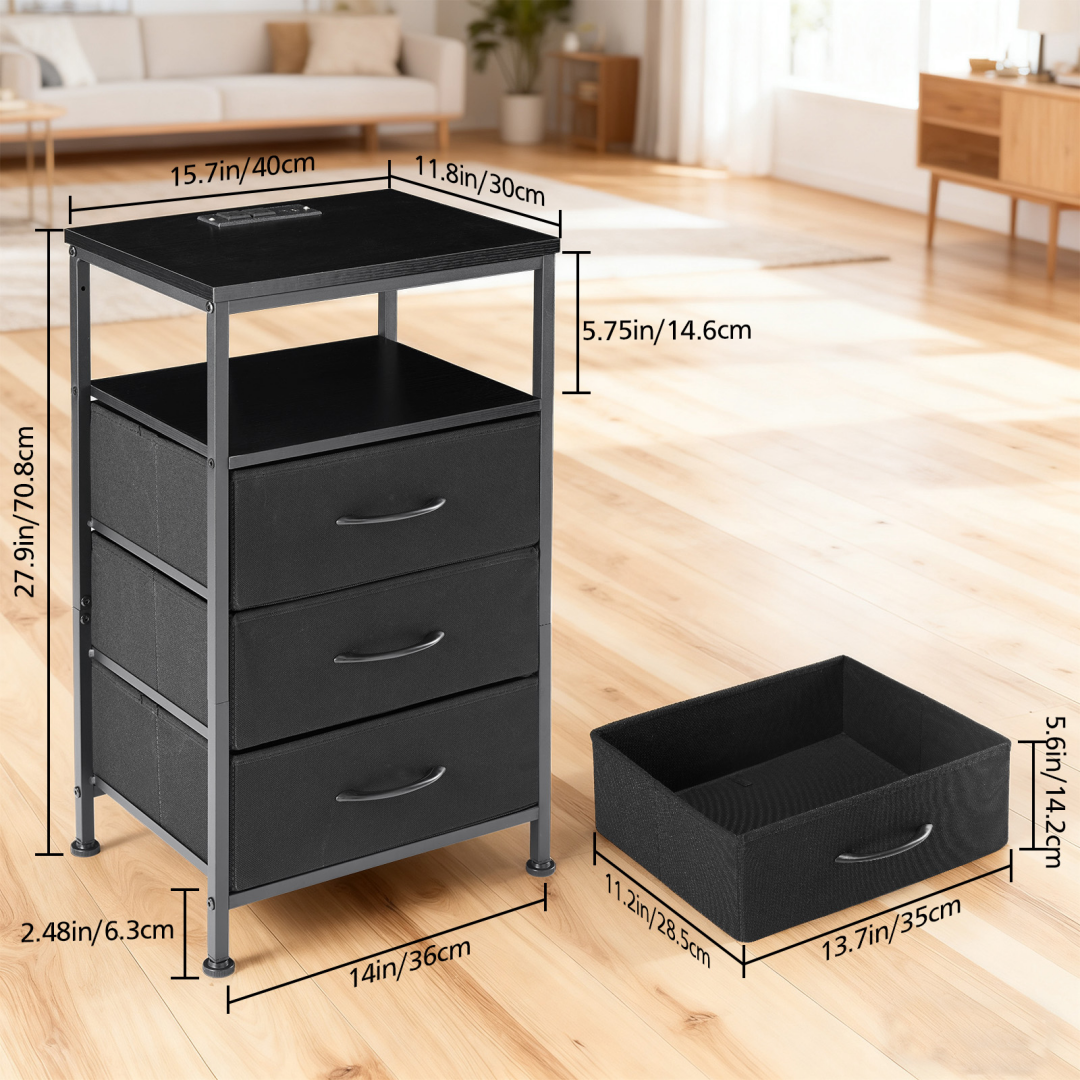 3-drawer nightstand dimensions