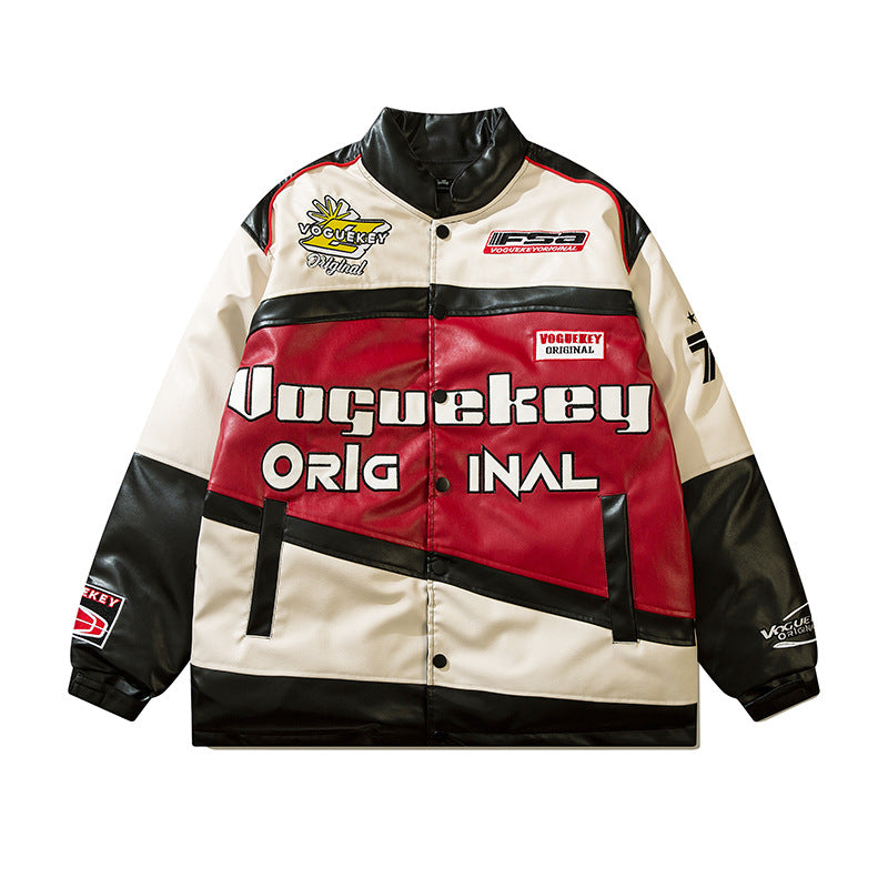 Creative Embroidery Men And Women Thick Cotton-padded Jacket - Front