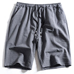 Grey cotton pinstripe shorts