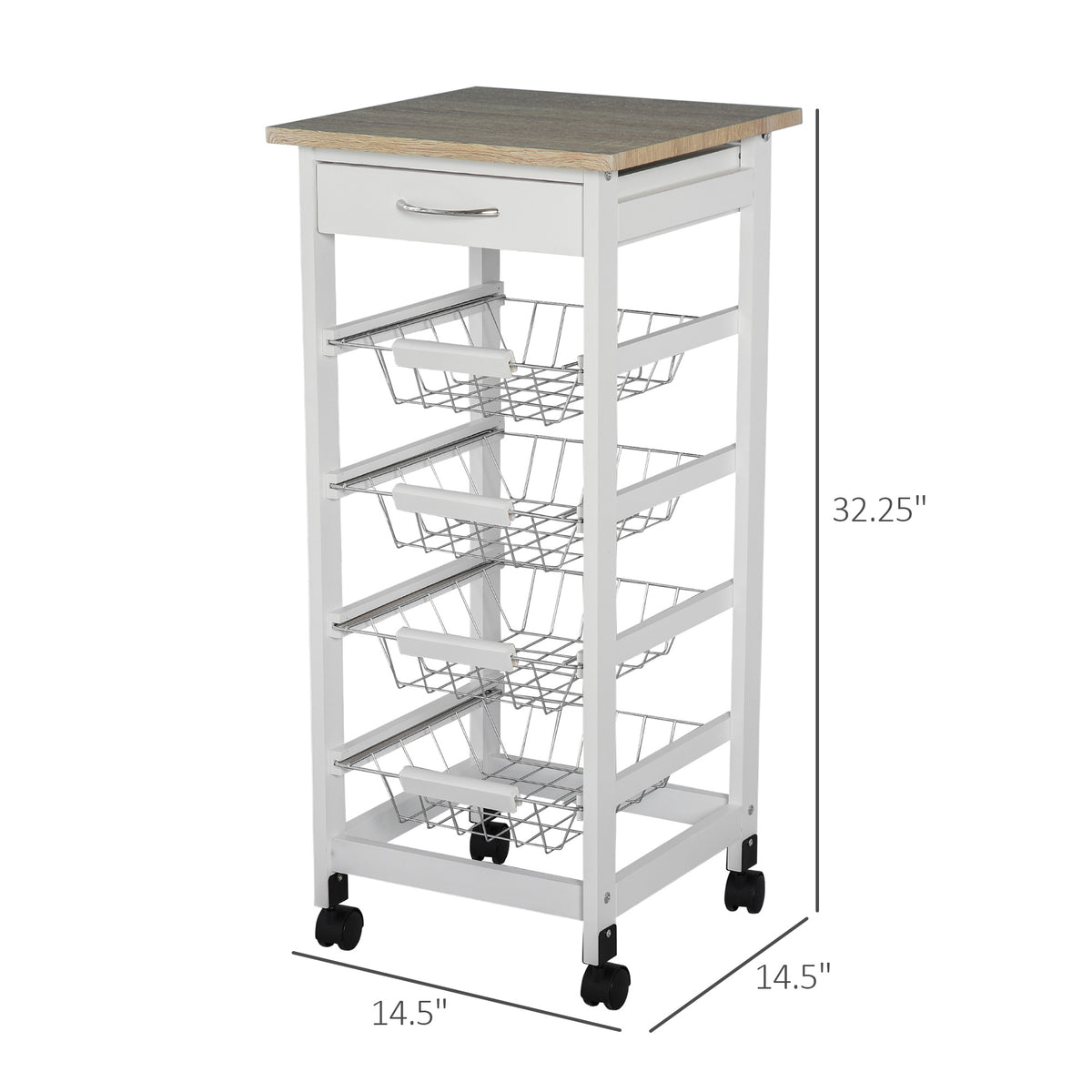 Kitchen cart dimensions, 14.5 x 14.5 x 32.25 in