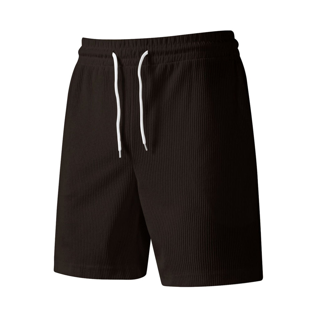 Brown corduroy drawstring shorts