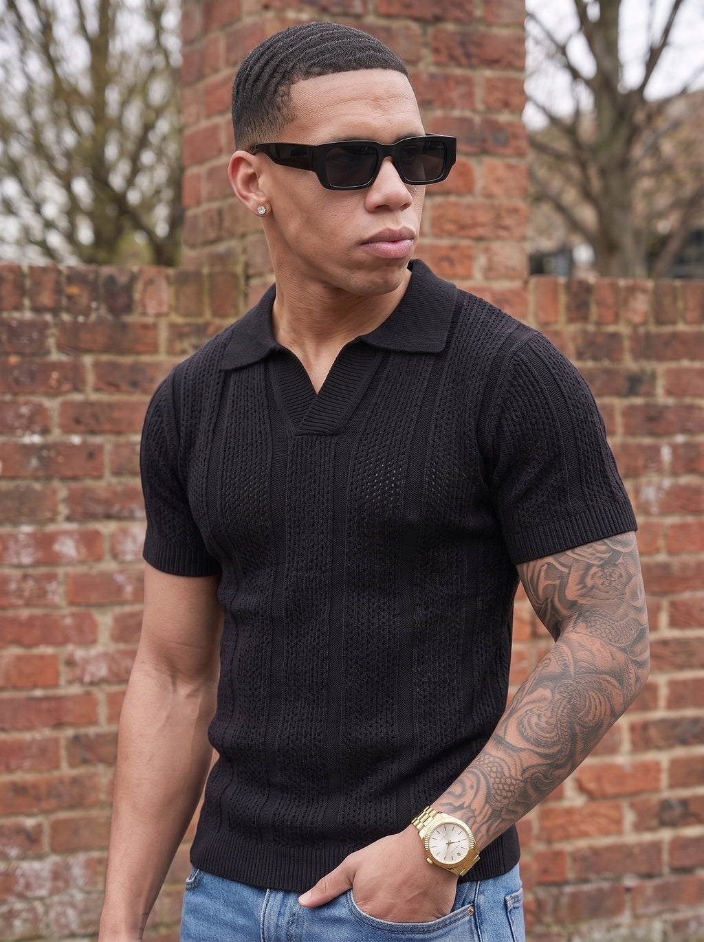 Men's Ice Silk Knit Polo – Breathable, Loose Fit