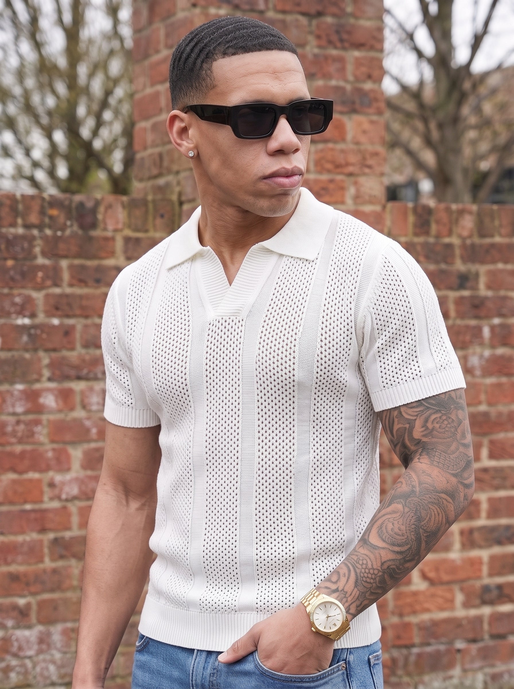 Men's Ice Silk Knit Polo – Breathable, Loose Fit