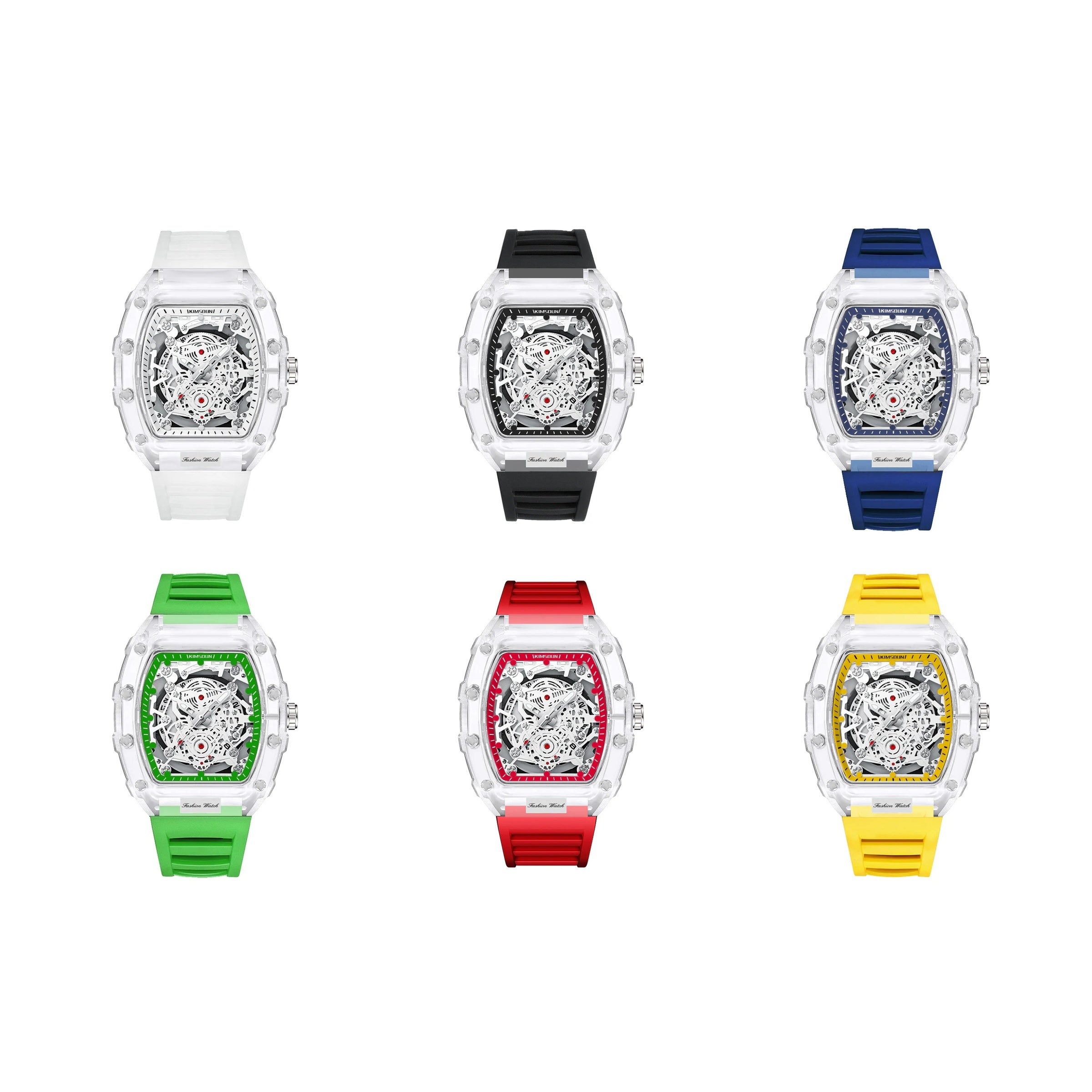 Transparent Skeleton Watch – Men's Quartz, Waterproof, Six Colorways