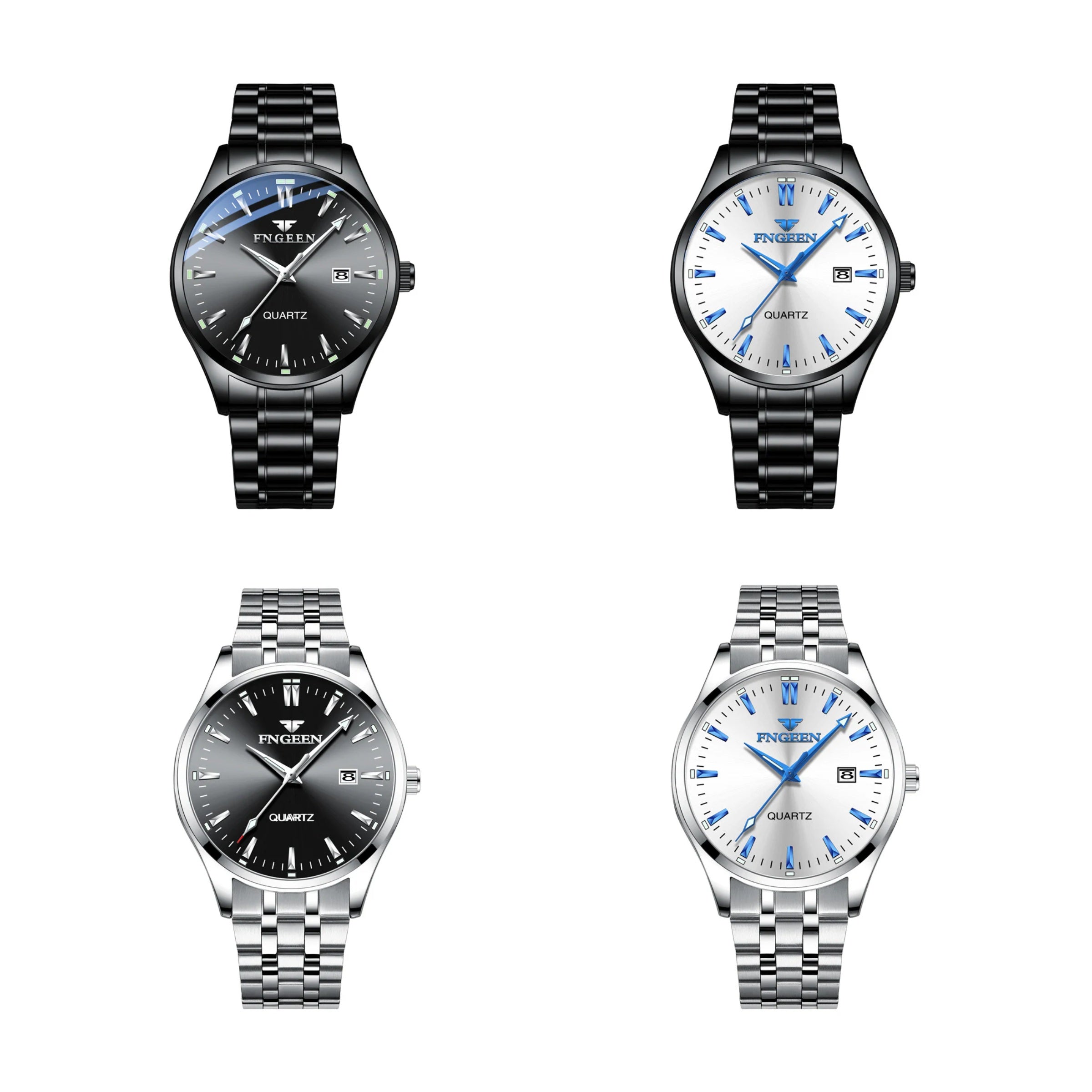 Men's Ultra-Thin Dress Watch – Date Window, Steel Bracelet