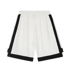 Contrast Stripe Hip-Hop Shorts – Colour-Block, Star Detail