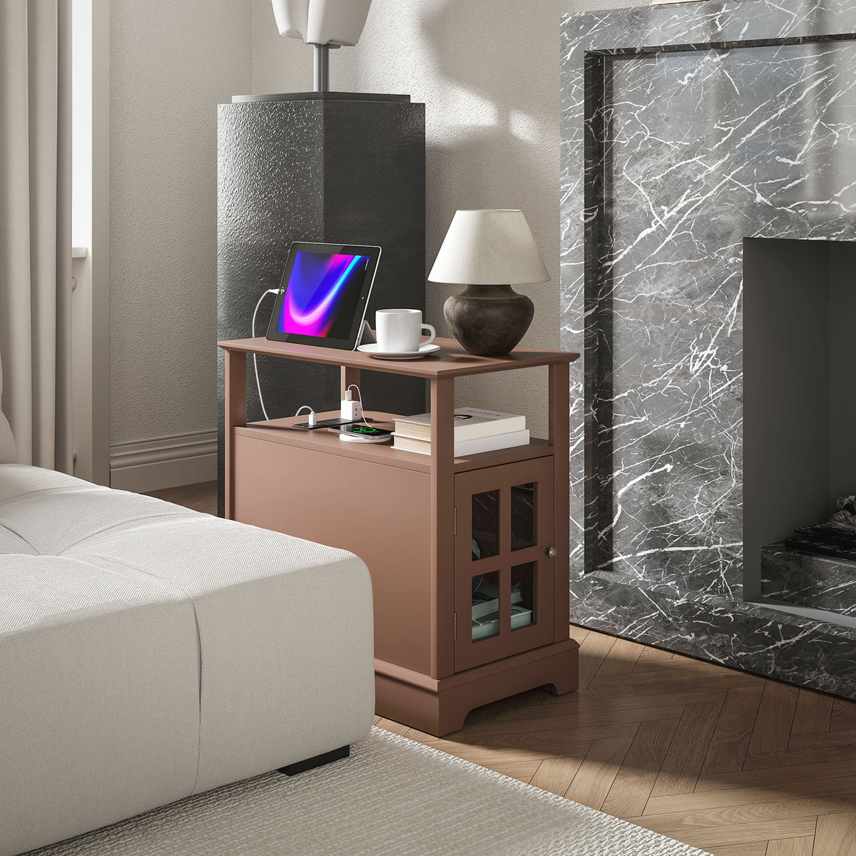 Side table in a living room
