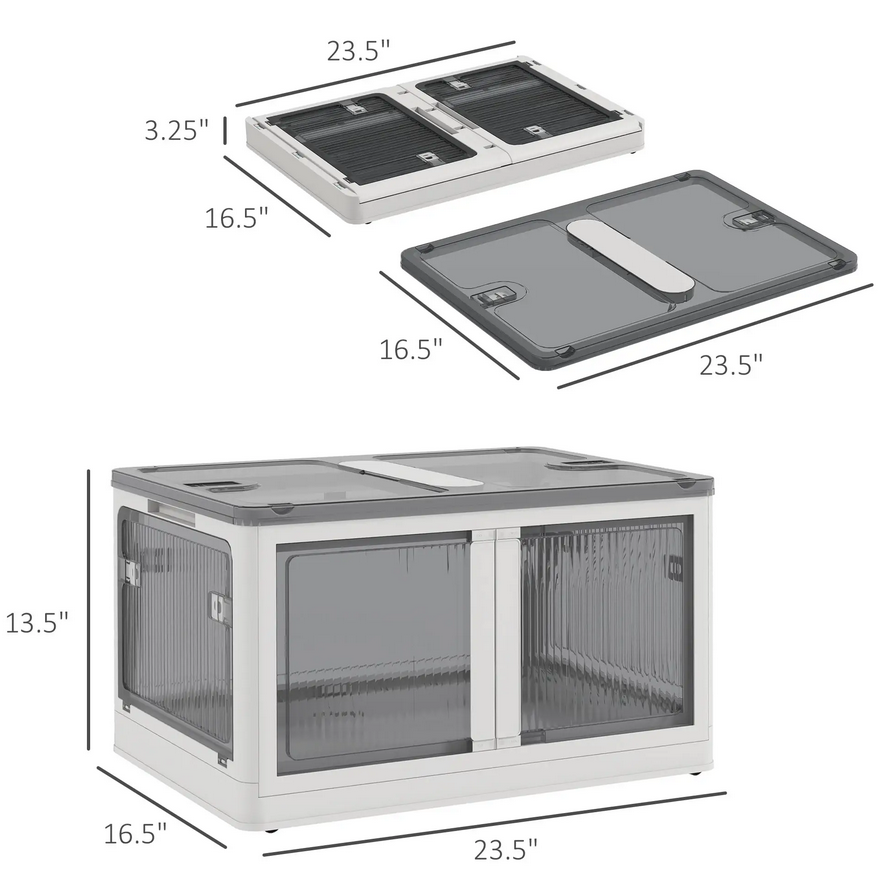 Stackable bins with lids and wheels