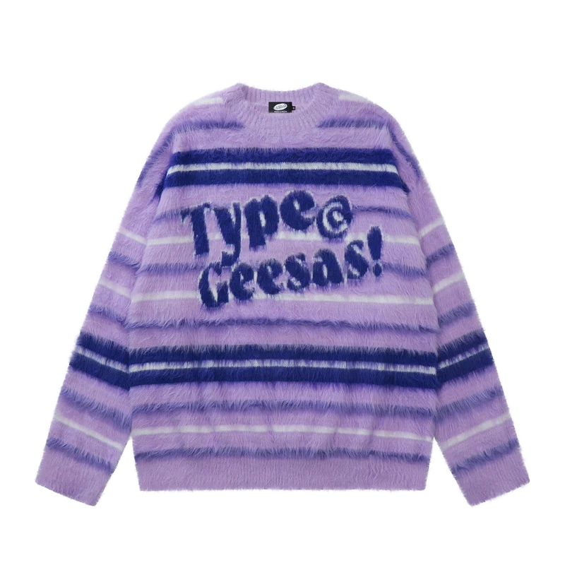 Type Geesas Striped Fuzzy Sweater