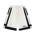 Contrast Stripe Hip-Hop Shorts – Colour-Block, Star Detail