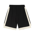 Contrast Stripe Hip-Hop Shorts – Colour-Block, Star Detail