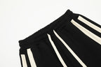 Contrast Stripe Hip-Hop Shorts – Colour-Block, Star Detail