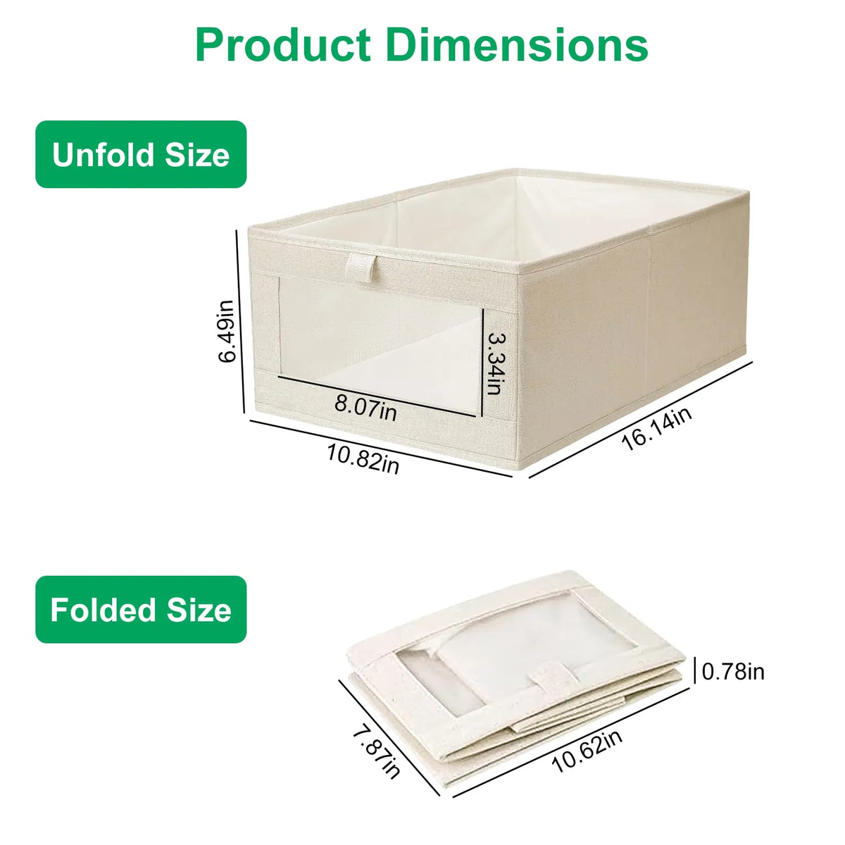 4-piece foldable closet bins