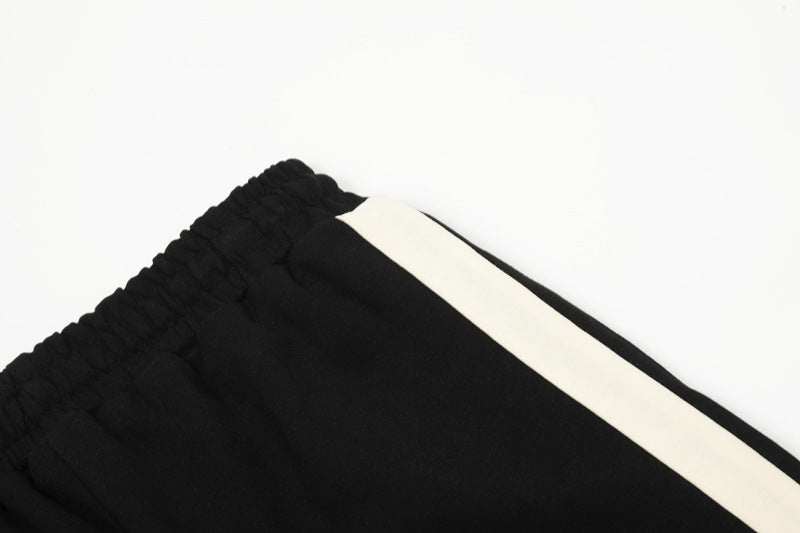 Contrast Stripe Hip-Hop Shorts – Colour-Block, Star Detail