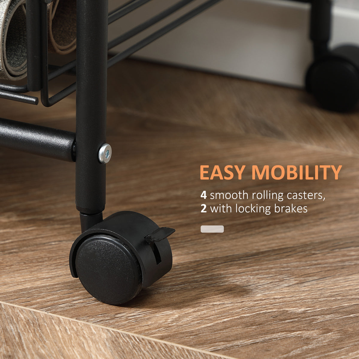Rolling caster with locking brake