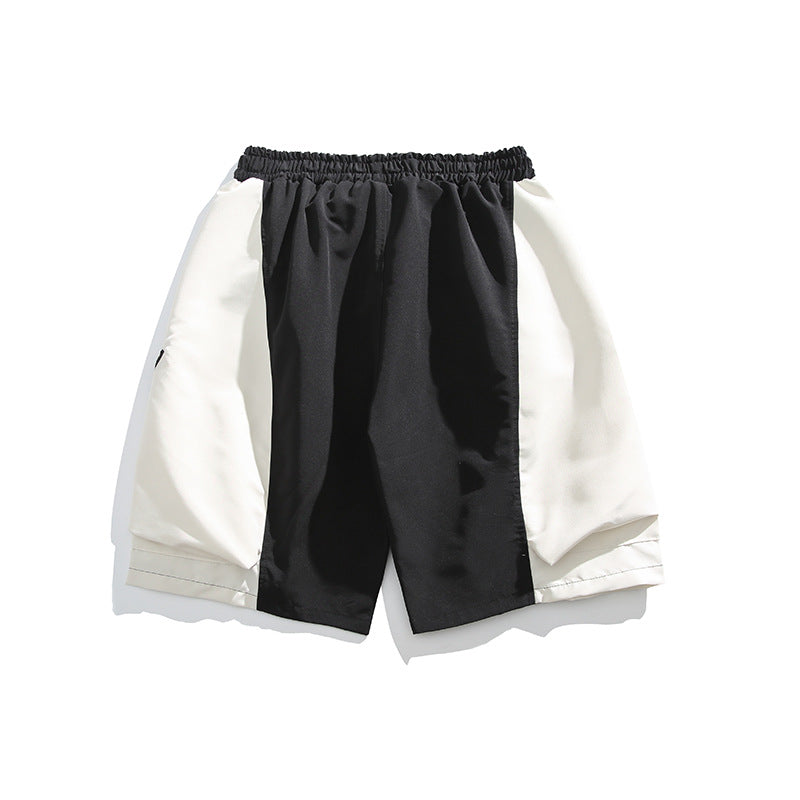 Colour-block stitched shorts back view