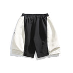 Colour-block stitched shorts back view
