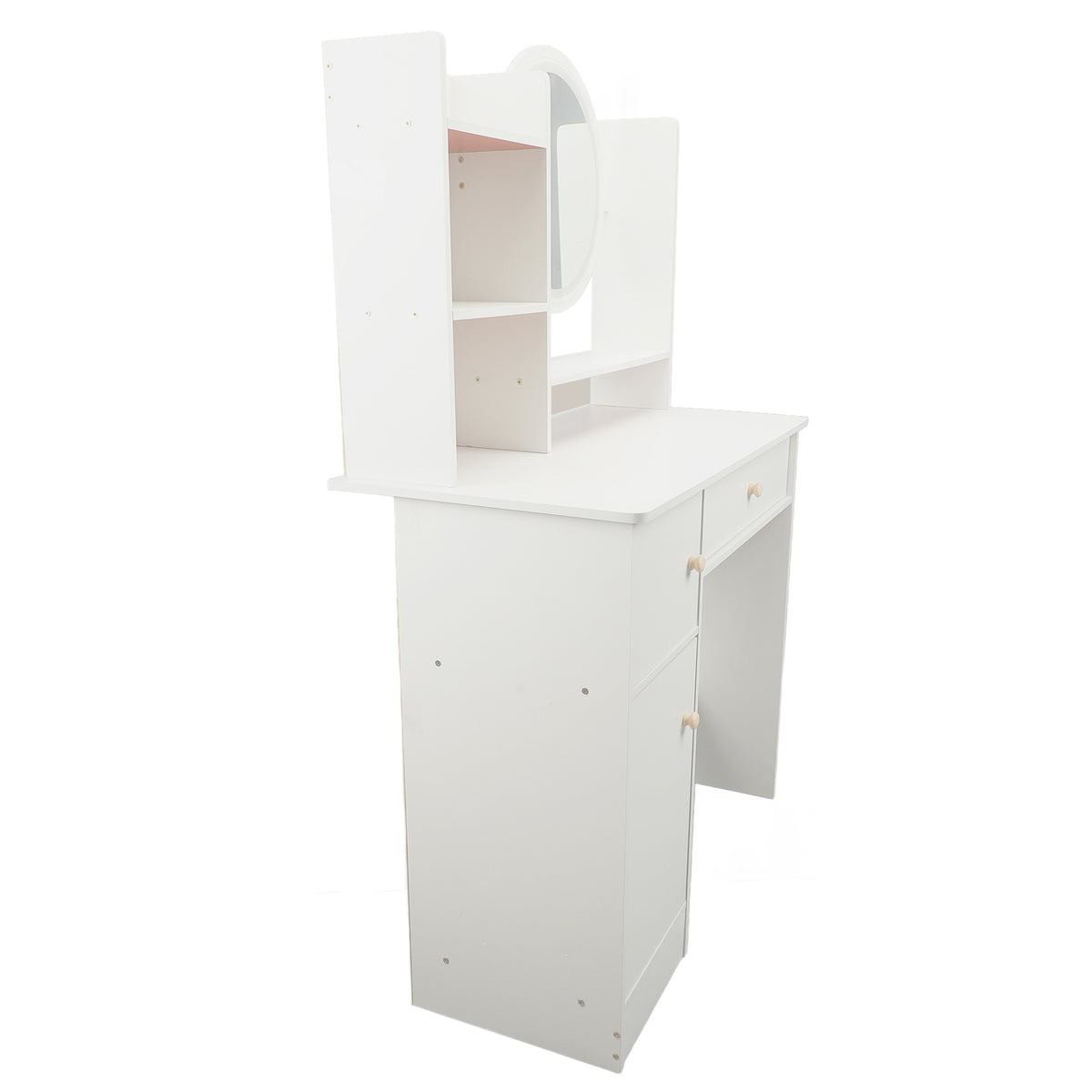 Side view of the vanity desk
