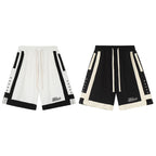 Contrast Stripe Hip-Hop Shorts – Colour-Block, Star Detail